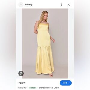 Revelry Strapless Yellow Gown